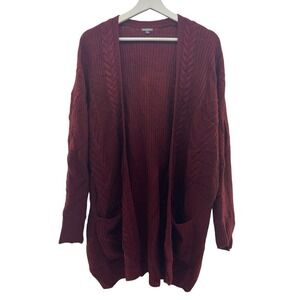 Charlotte Russe Size XL Cardigan Sweater Rib Knit Open Front Long Line Vintage